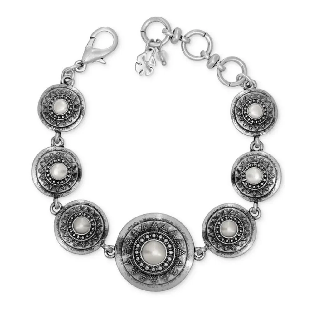 Lucky Brand Silver Bracelet with Pearl Accents